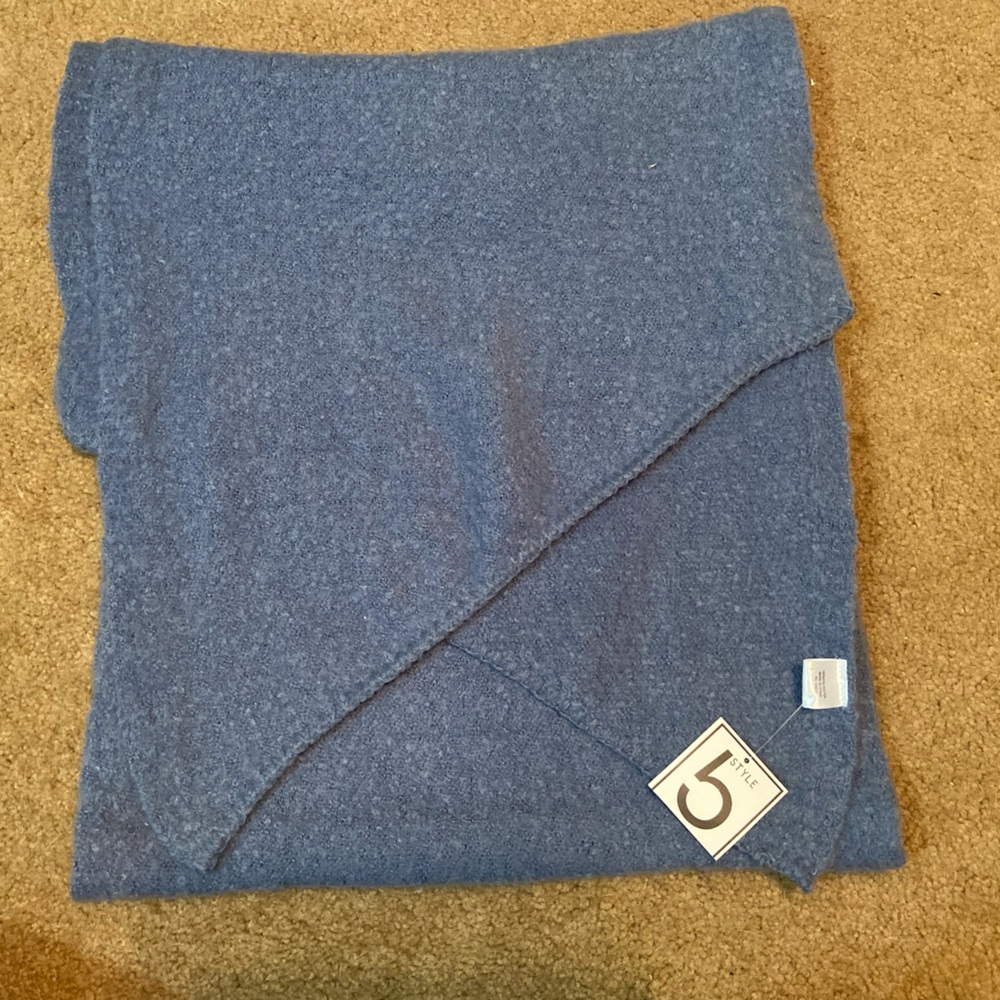 Blue Wool Blend Scarf